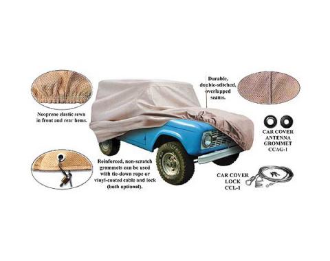 Bronco Cover - Tan Flannel - Without Optional Rear-Mounted Spare Tire