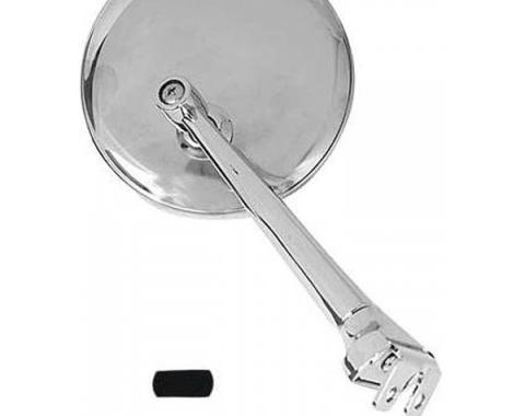 Chevy Outside Rear View Mirror, 3 Peep With Straight Arm, Polished Stainless Steel, 1949-1954