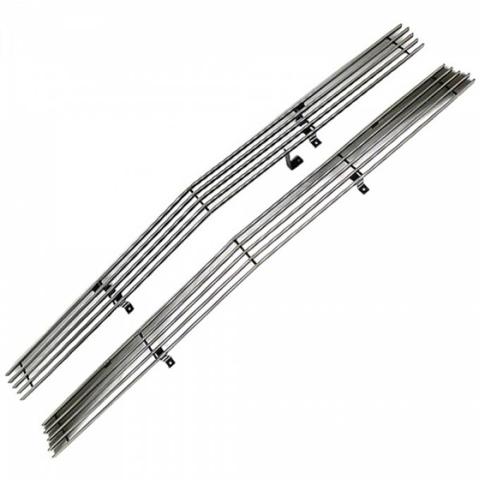 Chevy Truck Grille, Billet Aluminum, Polished, Full Length Inserts, 1969-1970