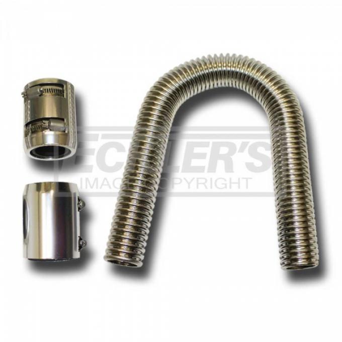 Chevy Or GMC Truck Radiator Hose Kit, Chrome Plated Stainless Steel, 24", 1947-1988