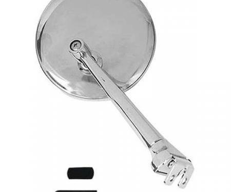 Chevy Outside Rear View Mirror, 3 Peep With Straight Arm, Polished Stainless Steel, 1949-1954