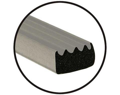 Universal Door Seal - Ribbed - 5/8 X 3/8 X 20' Roll - Peel & Stick Adhesive Backing - Ford & Mercury