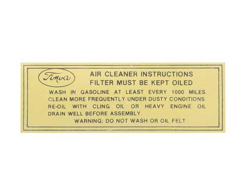 Dry Style Air Cleaner Decal - Ford Passenger