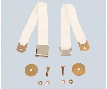 Chevy Or GMC Truck Seat Belt, Aircraft Latch Style, White, 1947-1972
