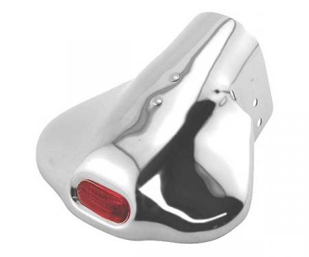 Exhaust Deflector - Red Glass Insert - Chrome