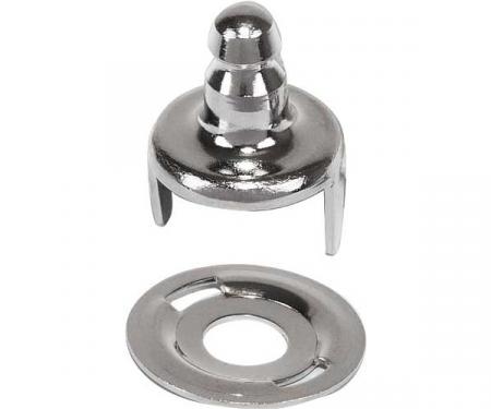 Ford Lift The Dot Fastener - Nickel - Single Stud - With Clinch Type Mount