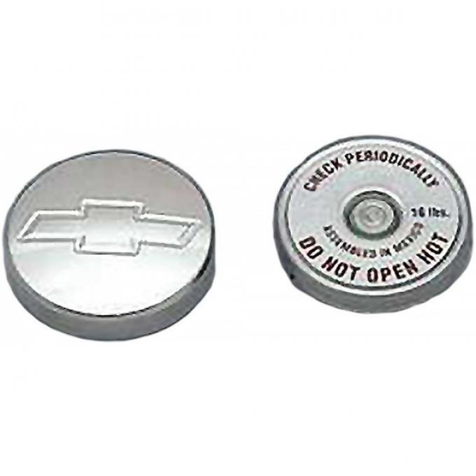 Early Chevy Radiator Cap, Aluminum, With Bowtie Logo, With Small Block Conversion, 1949-1954