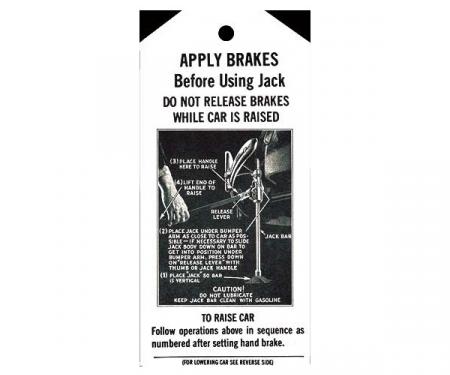 Jack Instruction Tag - Ford Passenger