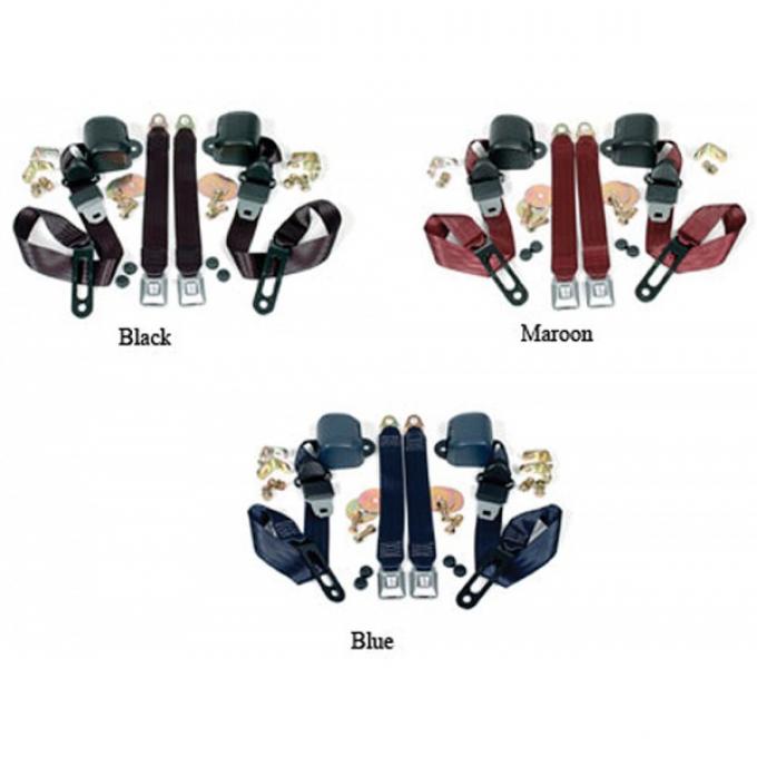 SeatBelt Solutions 1968-1987 Chevy | GMC Truck 3 Point Retractable Bucket Seat CHT68874004BUC | Dark Blue