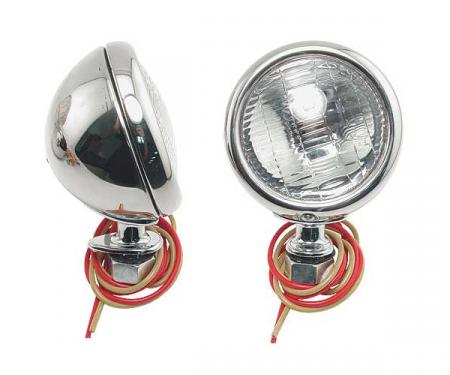 Cowl Lamps - Stainless Steel - With Turn Signal - With Both6 & 12 Volt Bulbs - Ford