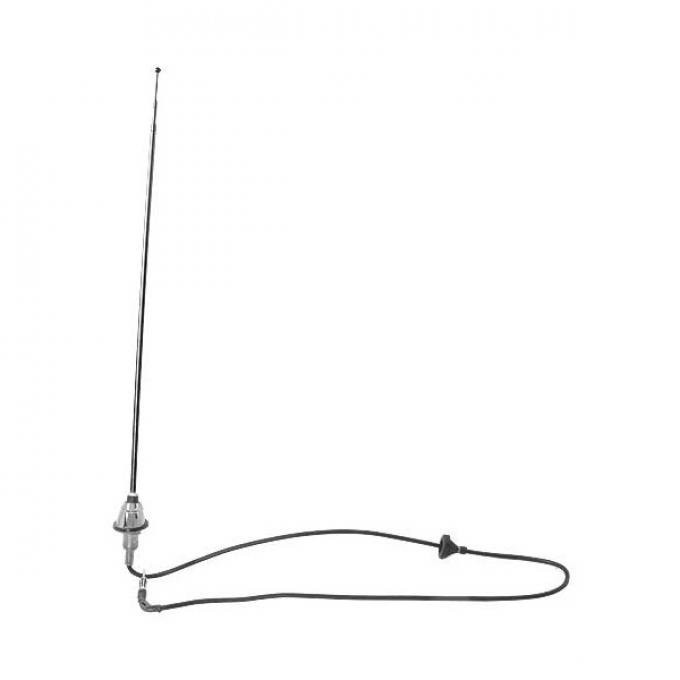 Redline Restomotive® 1964-1972 Ford Car & Truck Radio Antenna Assembly with Round Base