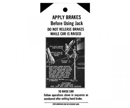 Jack Instruction Tag - Ford Passenger