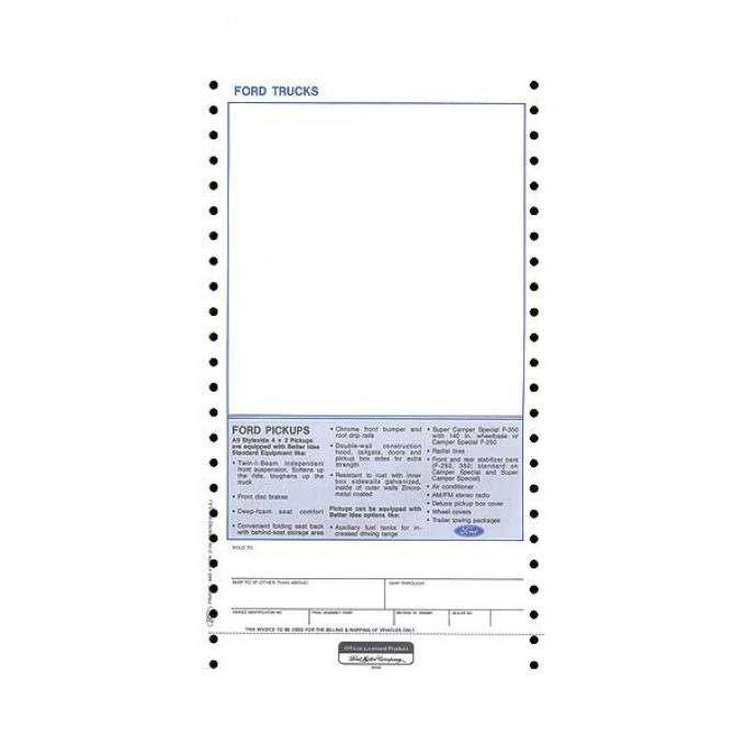 Ford Pickup Truck New Vehicle Window Price Sticker