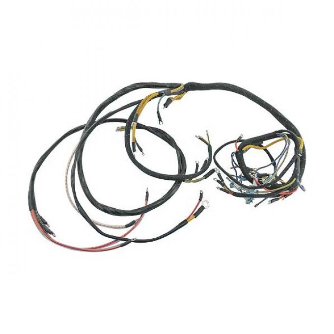 Cowl Dash Wiring Harness - Dash Ignition - Amp Gauge Loop Style - Horn In Front Of Radiator - V8 - Ford Passenger