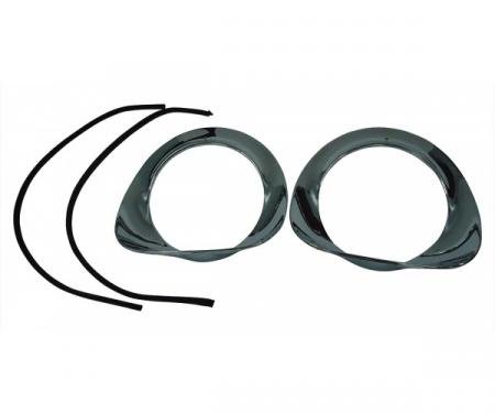Chevy Truck Headlight Bezels, Chrome, 1955-1957
