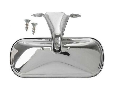 Ford Pickup Truck Inside Rear View Mirror Assembly - Stainless Steel - With Original Style Bracket