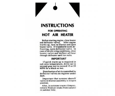 Hot Water Heater Instruction Card - Ford