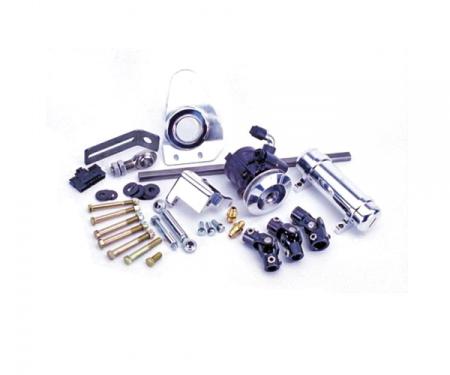 Flaming River 1957 Chevy Power Rack & Pinion Cradle Kit - Polished Column Shift Tilt Column
