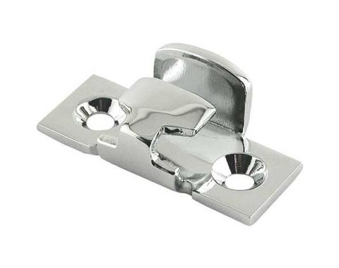 Hood Hinge Bracket - Front Or Rear - Chrome Plated - Stamped Steel - 2-Hole Mounting - Ford Pickup Truck
