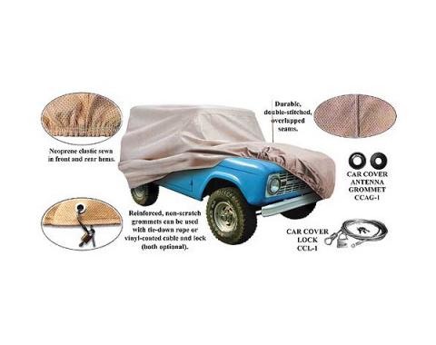 Bronco Cover - Tan Flannel - With Optional Rear-Mounted Spare Tire
