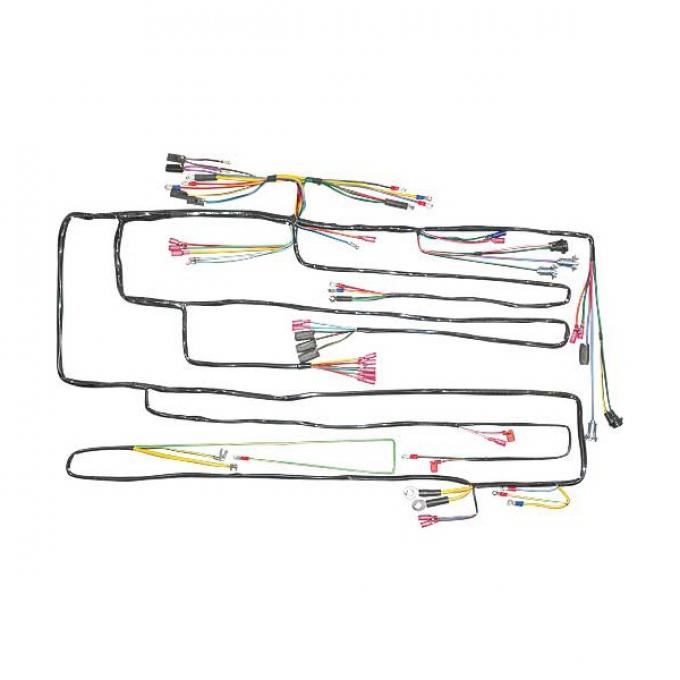 Ford Pickup Truck Dash Wiring Harness - 12 Volt Negative Ground - Using Generator & Oil Lights & Turn Signals - V8