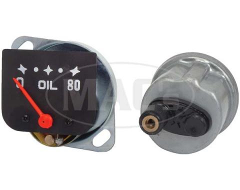 Ford Pickup Truck Oil Pressure Gauge - Includes New Sender - 12 Volt