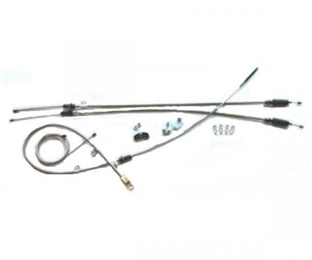 Chevy Truck Parking & Emergency Brake Cable Set, Long Bed, NonTH400, 1969-1972
