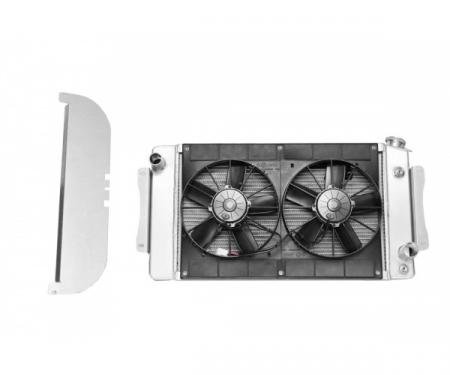 C&R Racing Chevy Aluminum Performance Radiator Module, For Automatic Transmission, 1955-1957