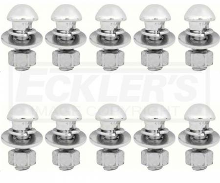 Chevy or GMC Truck Bumper Bolt Set, Dome Head, Chrome, Front & Rear, 1947-1972