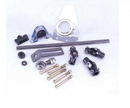 Flaiming River 1955-56 Chevy Manual Rack & Pinion Cradle Kit - Polished Floor Shift Tilt Column