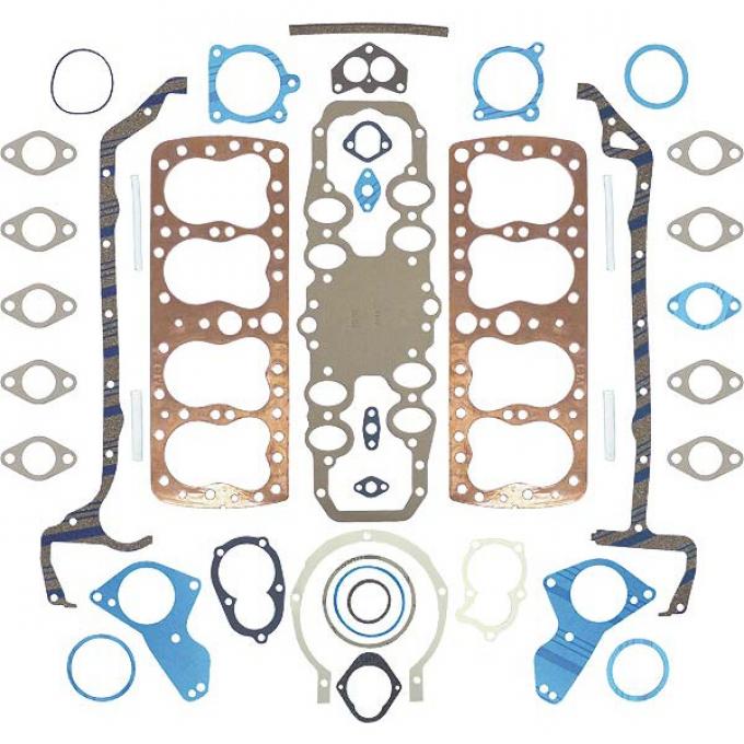 Engine Gasket Set - Complete - Copper Head Gaskets - Ford Flathead V8 90 & 95 & 100 HP 24 Stud Engine