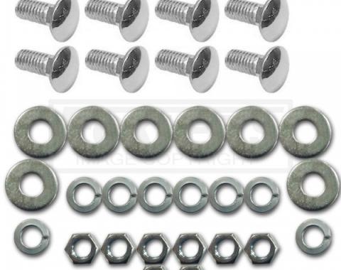 Chevy Or GMC Bumper Mounting Bolt Kit, Show Quality Chrome, Front Or Rear, 1967-1991