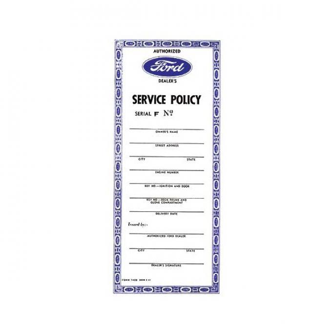 Service Policy - Ford Passenger