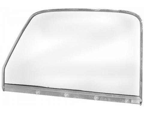 Chevy Truck Door Window Frame, Chrome, With Glass, Right, 1947-1949