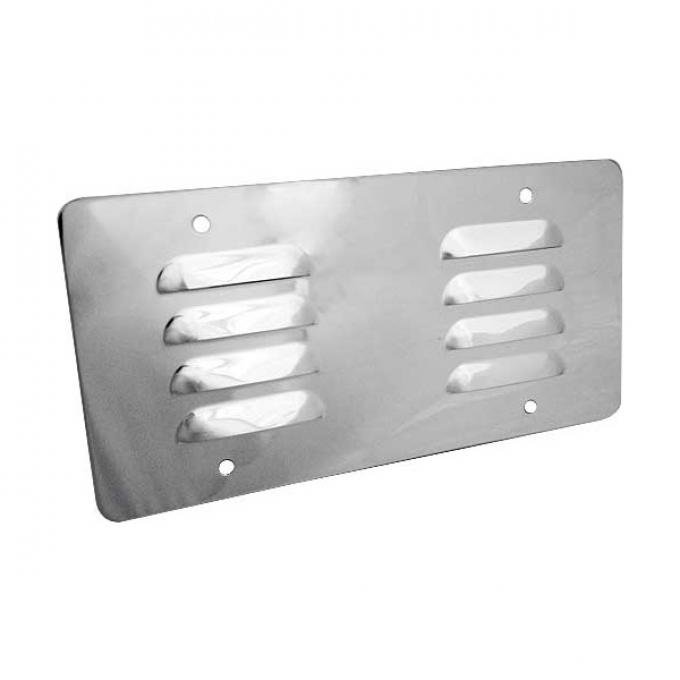 License Plate Backing Cover - Louvered - Stainless Steel