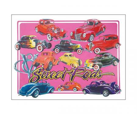 Poster - Depicts Classic Street Rods - 27 X 36