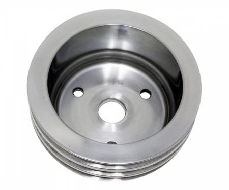 Chevy Small Block Aluminum Crankshaft Pulley, Long Water Pump, 3 Groove