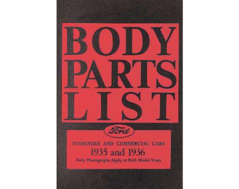 Body Parts List - Ford Passenger & Commercial Cars - 76 Pages