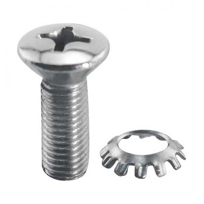 Ford Pickup Truck Striker Plate Bolt Set - Polished Stainless Steel - 8 Pieces - Panel Truck Rear Door