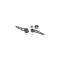 Door Handles, Interior, Windowed Billet Aluminum, Pair, Midnight Black, Lokar, GM 1955-1957