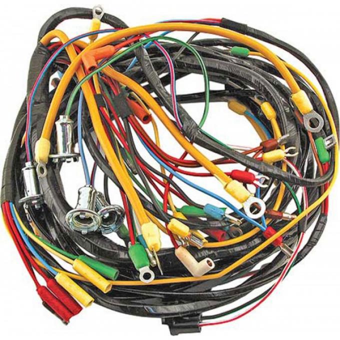 Ford Pickup Truck Dash Wiring Harness - Molded Ends - Use With 50 Amp Alternator - V8