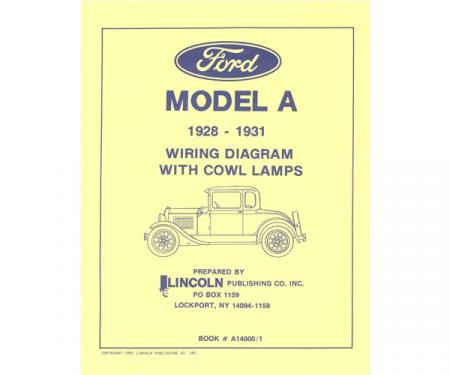 Model A Ford Electrical Wiring Diagram - For Cars With CowlLamps