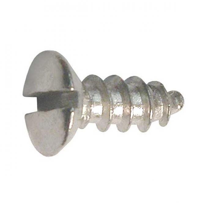 Oval Head Sheet Metal Screw - Slotted - 6 X 3/8 - Nickel