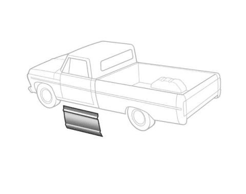 Redline Restomotive® 1967-1972 Ford Pickup Left or Right Partial Door Skin Patch Panel