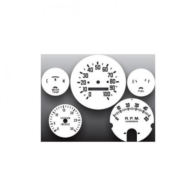 GMC® Suburban White Face Gauge Overlay, 1960-1966