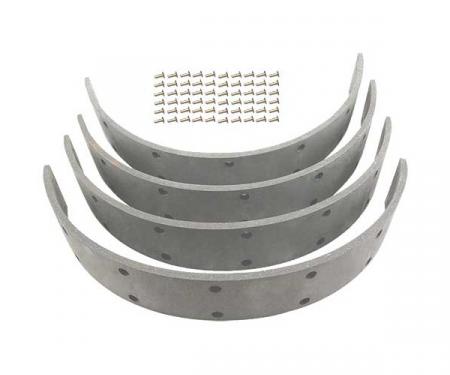Model A Ford AA Truck Service Brake Lining Set - Molded - With Rivets - 1/4 X 2-3/8 X 86