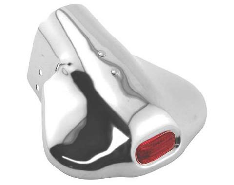 Exhaust Deflector - Red Glass Insert - Stainless Steel