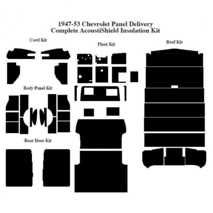 Chevy & GMC Truck Insulation, Quiet Ride, Complete Kit, Panel Delivery Truck, 1947-1953