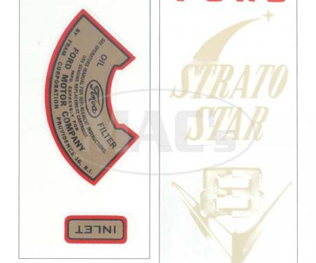 Oil Filter Decal Set - Strato-Star Oil Filter - Ford