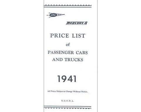 Price List Of Passenger Cars & Trucks - Fold-out Style - Ford & Mercury